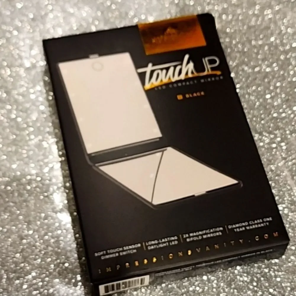 Impressions TouchUp Dimmable LED Compact Mirror- Black